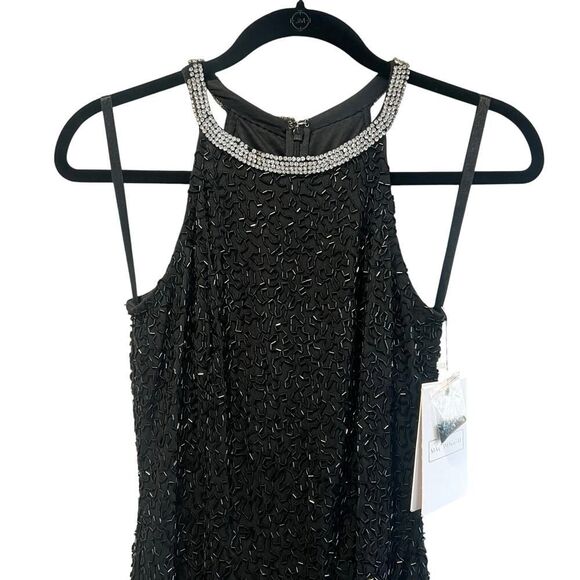 NWT Mac Duggal Beaded Sleeveless High Neck Column Gown w/Rhinestone Collar *READ - Picture 4 of 16
